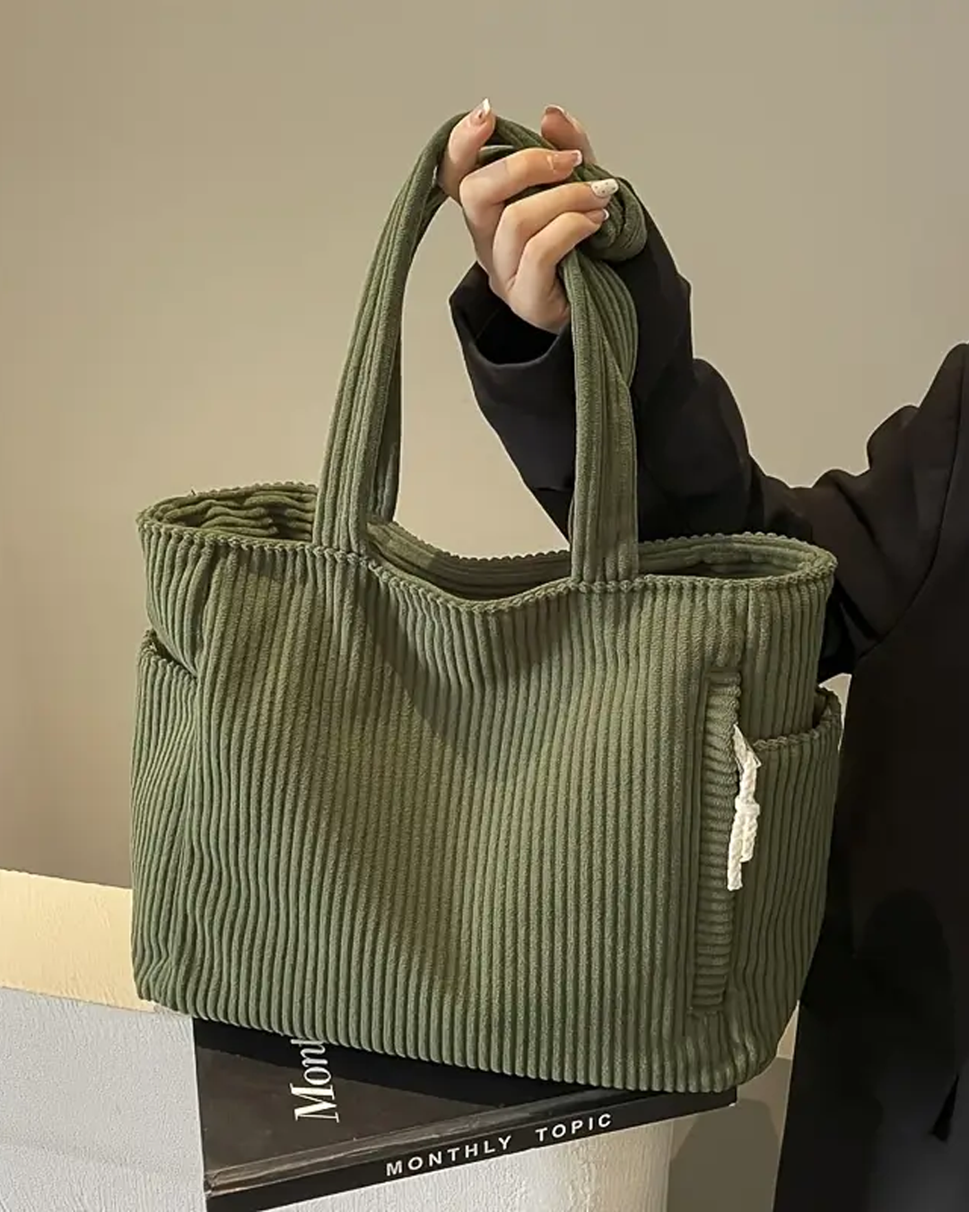 Belucia™ | Bolso tote acanalado con detalle de cordón