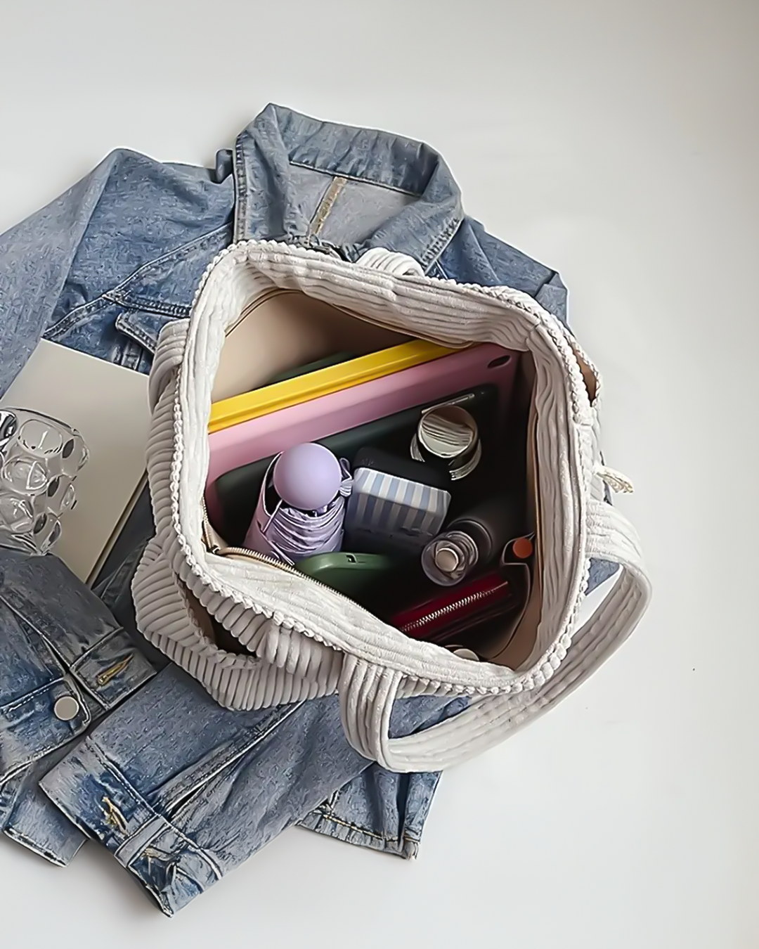 Belucia™ | Bolso tote acanalado con detalle de cordón