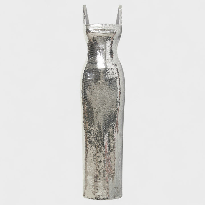 Belucia™ | Vestido de gala Plateado Brillante