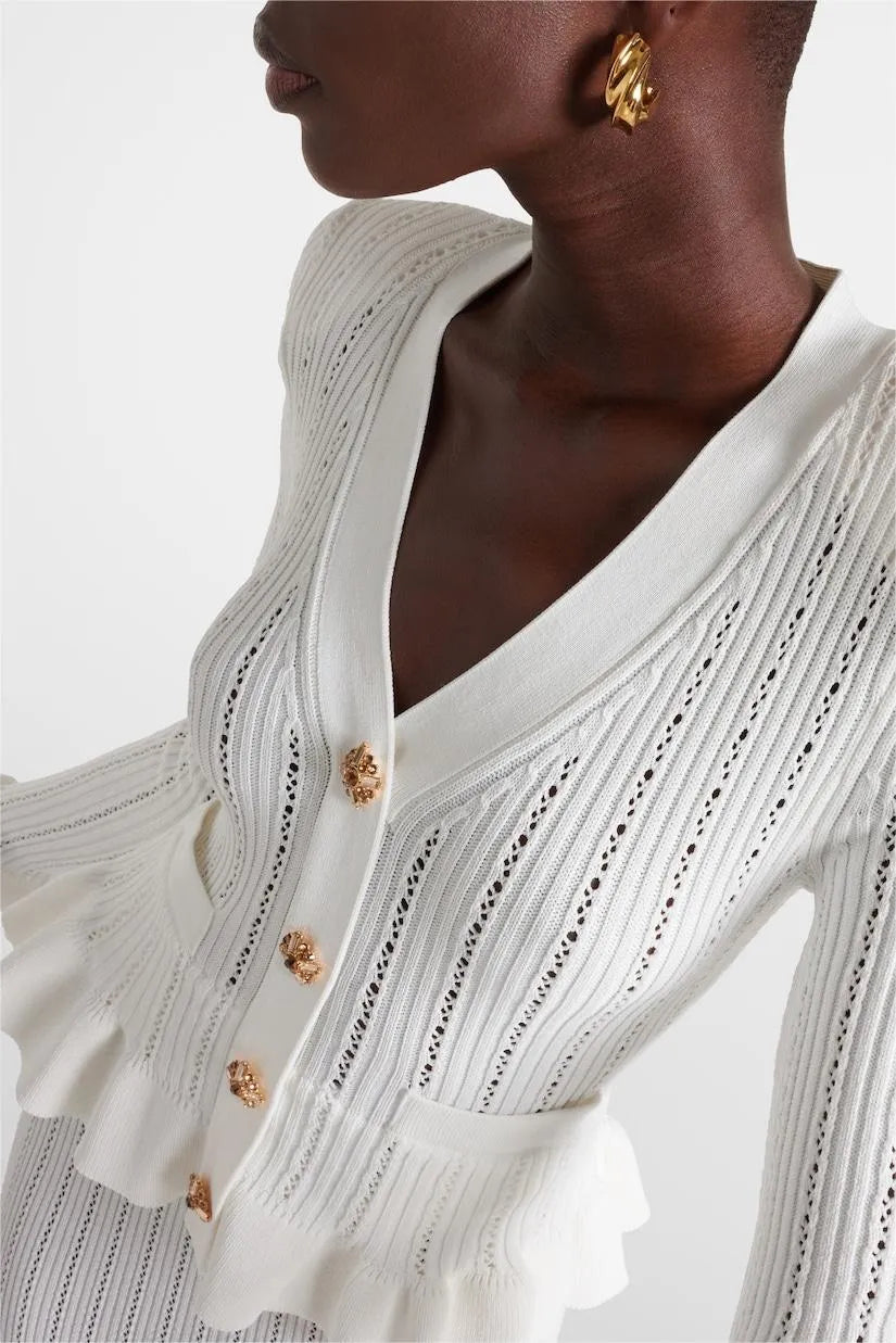 Belucia™ | Conjunto de Vestido Midi de Punto Refinado y Top con Botones