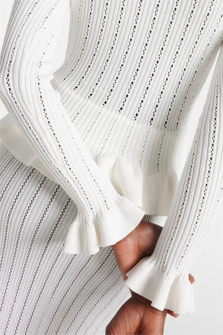 Belucia™ | Conjunto de Vestido Midi de Punto Refinado y Top con Botones