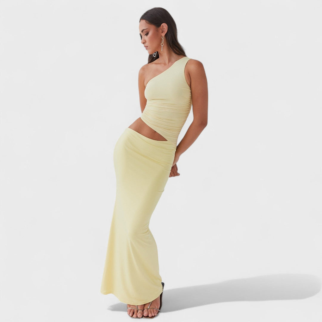 Belucia™ | Vestido maxi asimétrico con corte