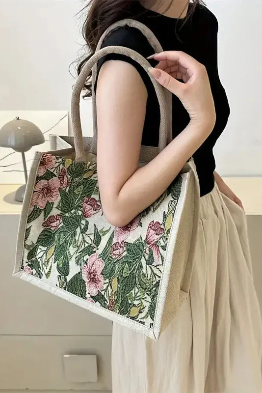 Belucia™ | Bolsa de Yute con Estampado Floral y Diseño Ecológico