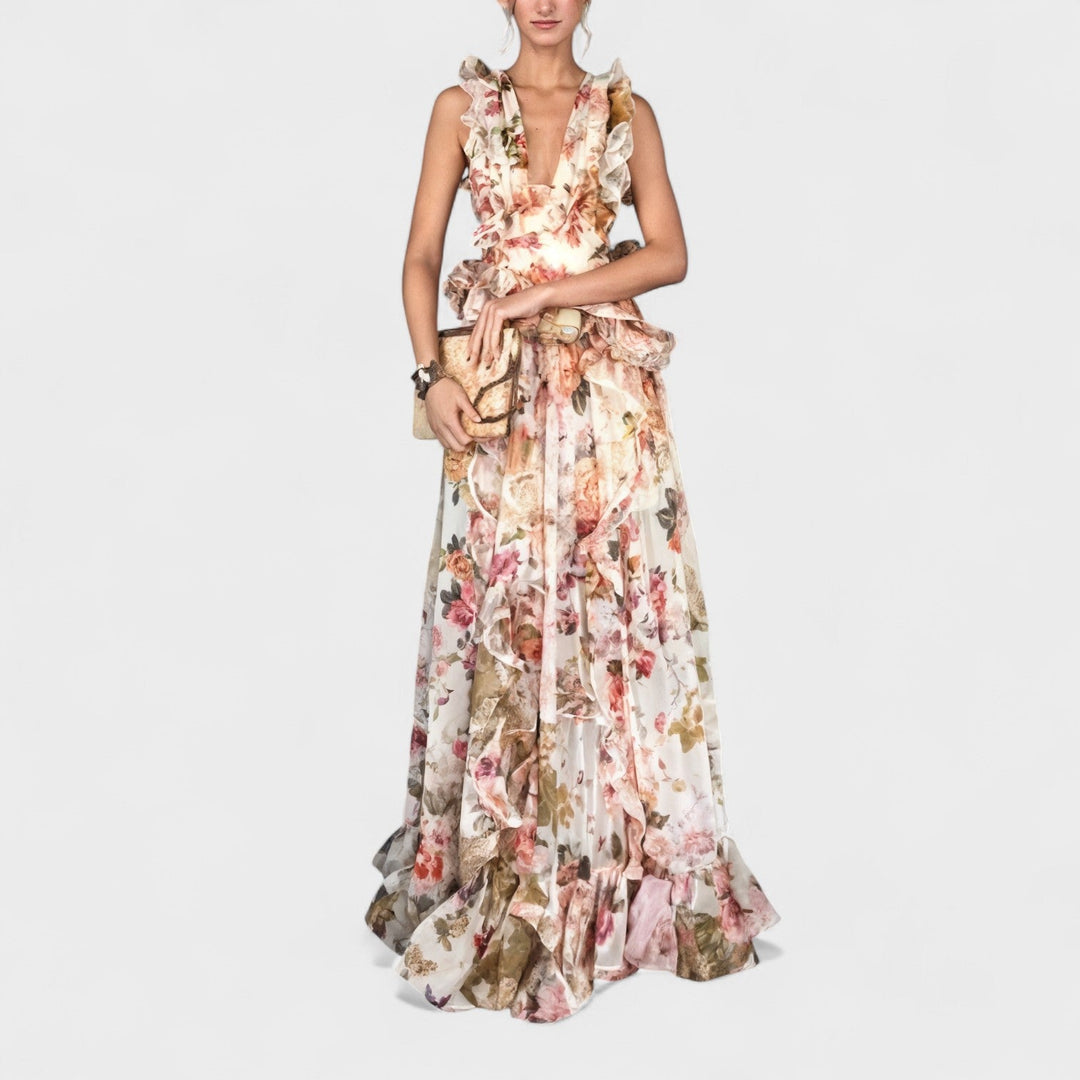 Belucia™ | Vestido largo con volantes florales