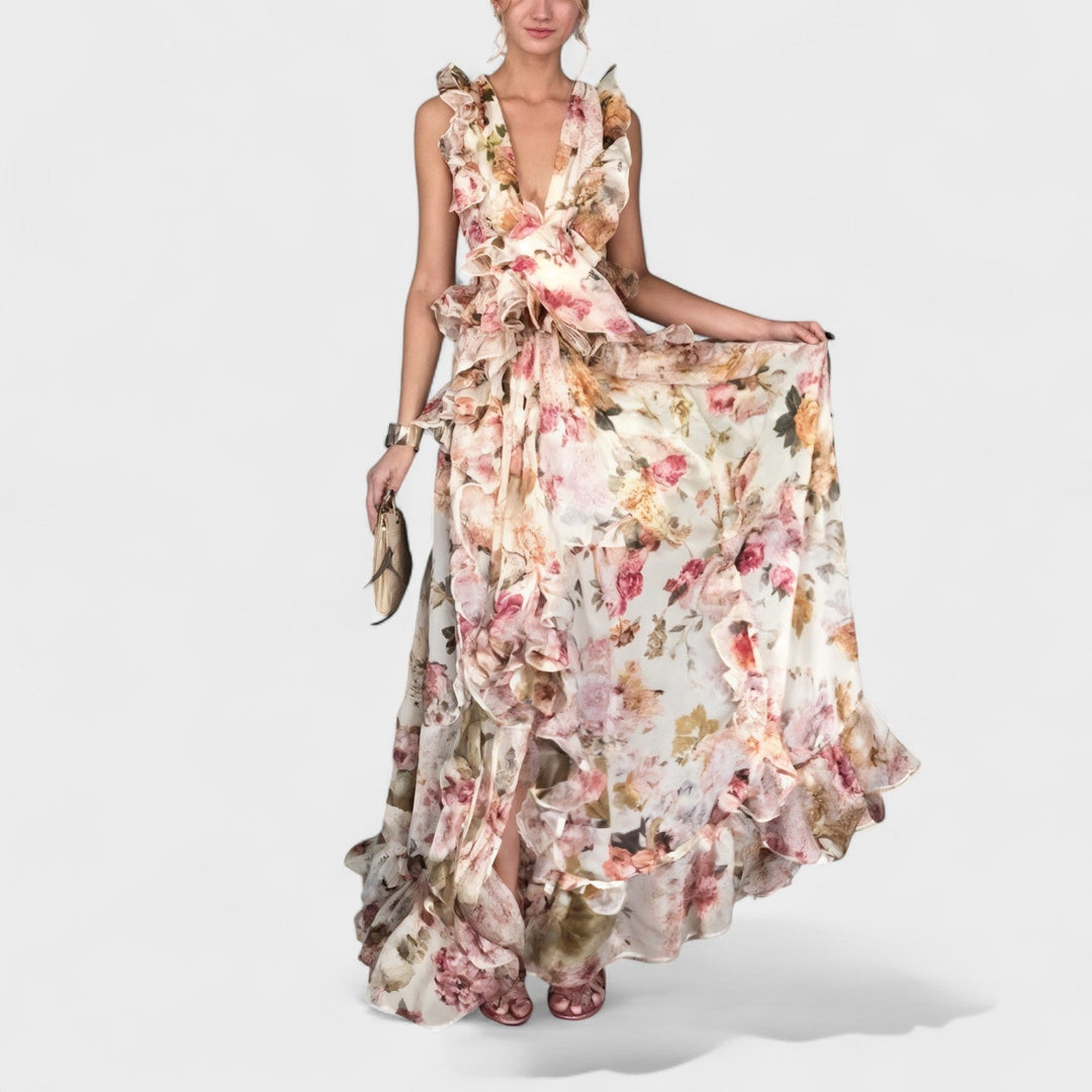 Belucia™ | Vestido largo con volantes florales