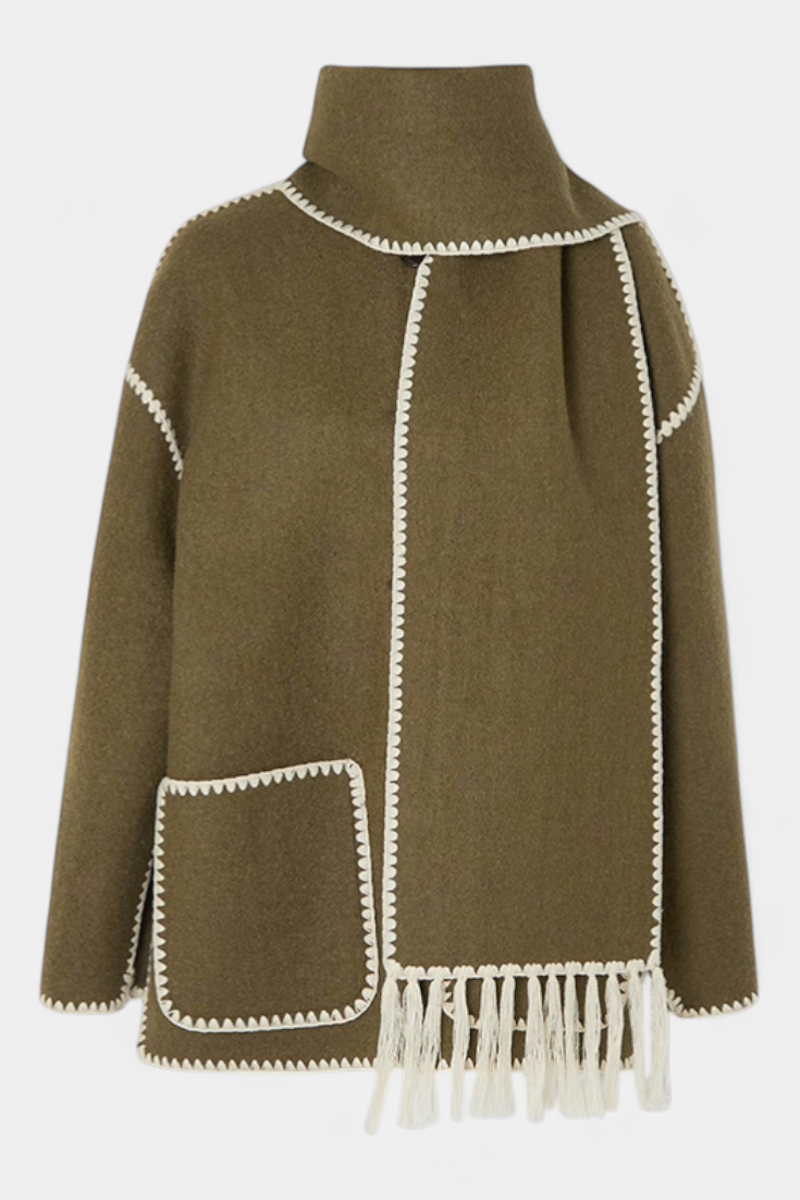 Belucia™ |  Abrigo de Corte Suelto con Bufanda