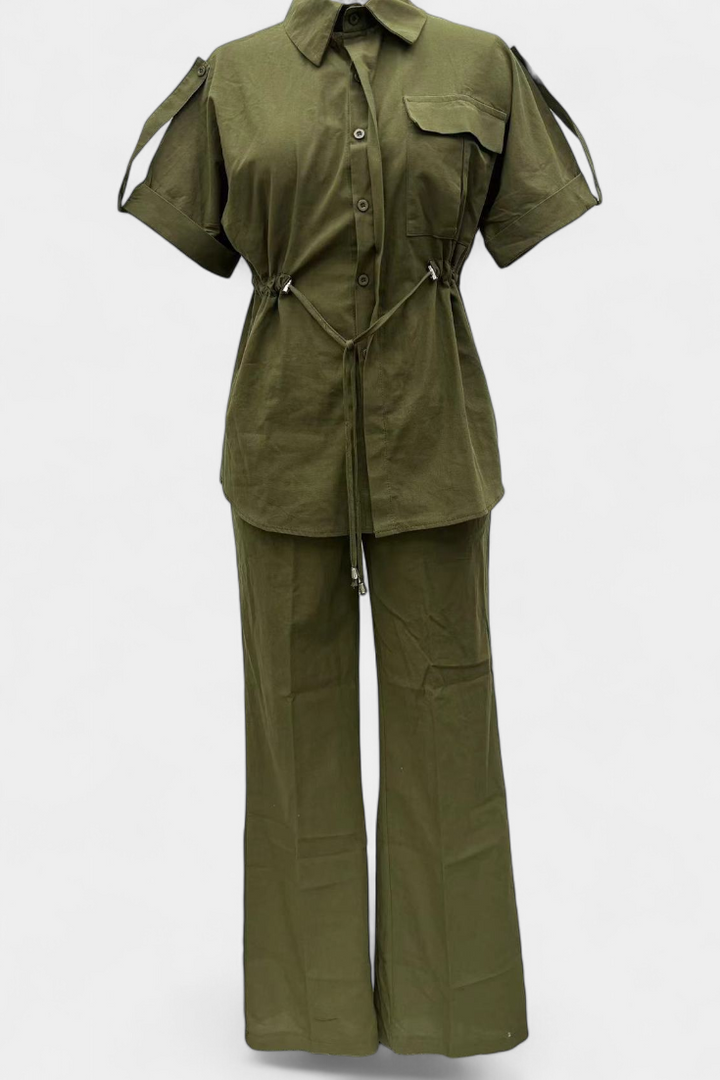 Belucia™ | Conjunto Relaxed de Camisa y Pantalones de Algodón y Lino