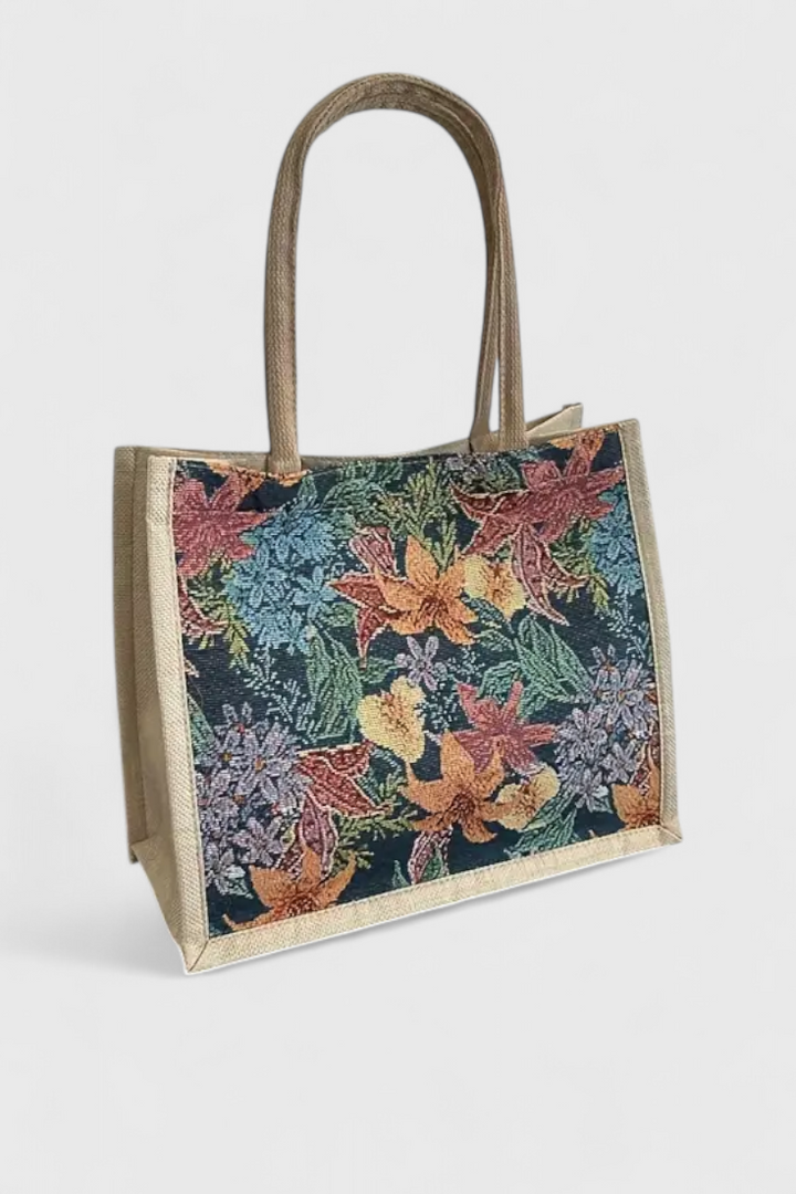 Belucia™ | Bolsa de Yute con Estampado Floral y Diseño Ecológico