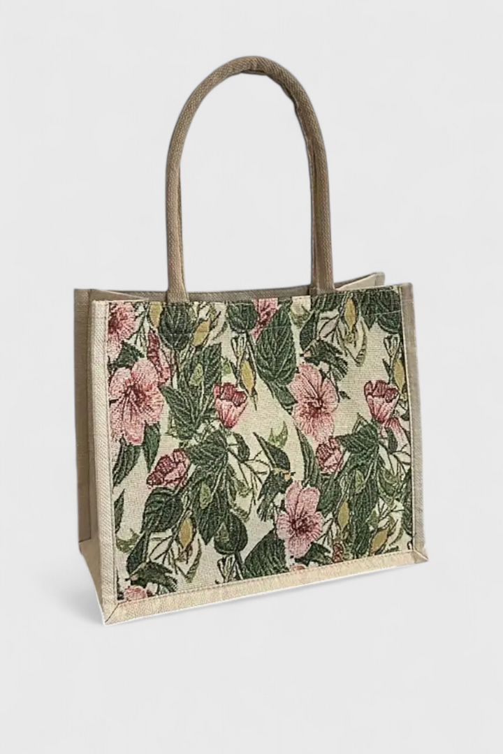 Belucia™ | Bolsa de Yute con Estampado Floral y Diseño Ecológico
