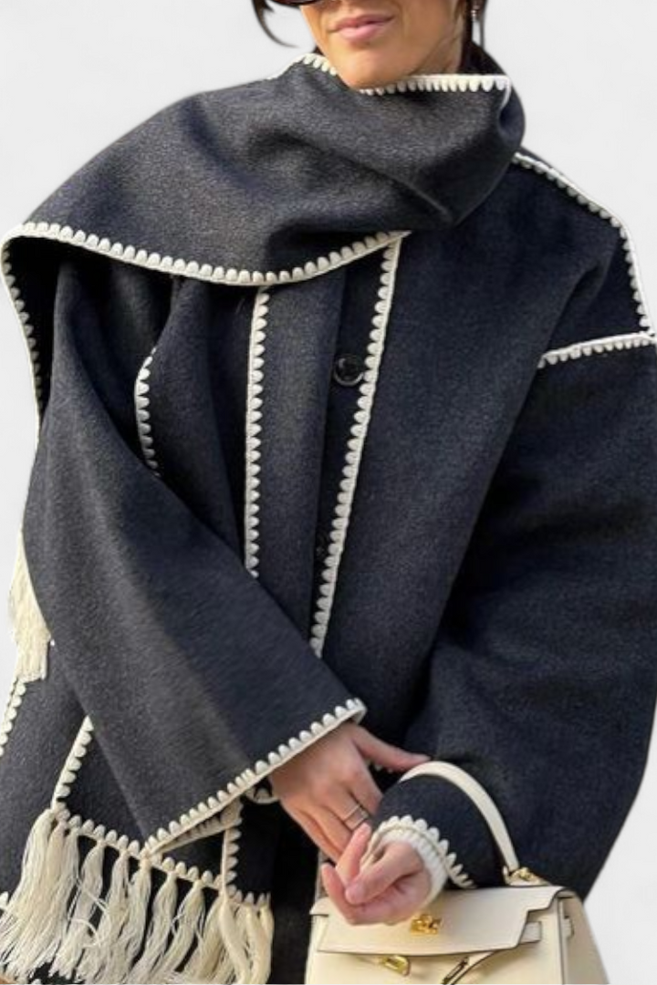 Belucia™ |  Abrigo de Corte Suelto con Bufanda