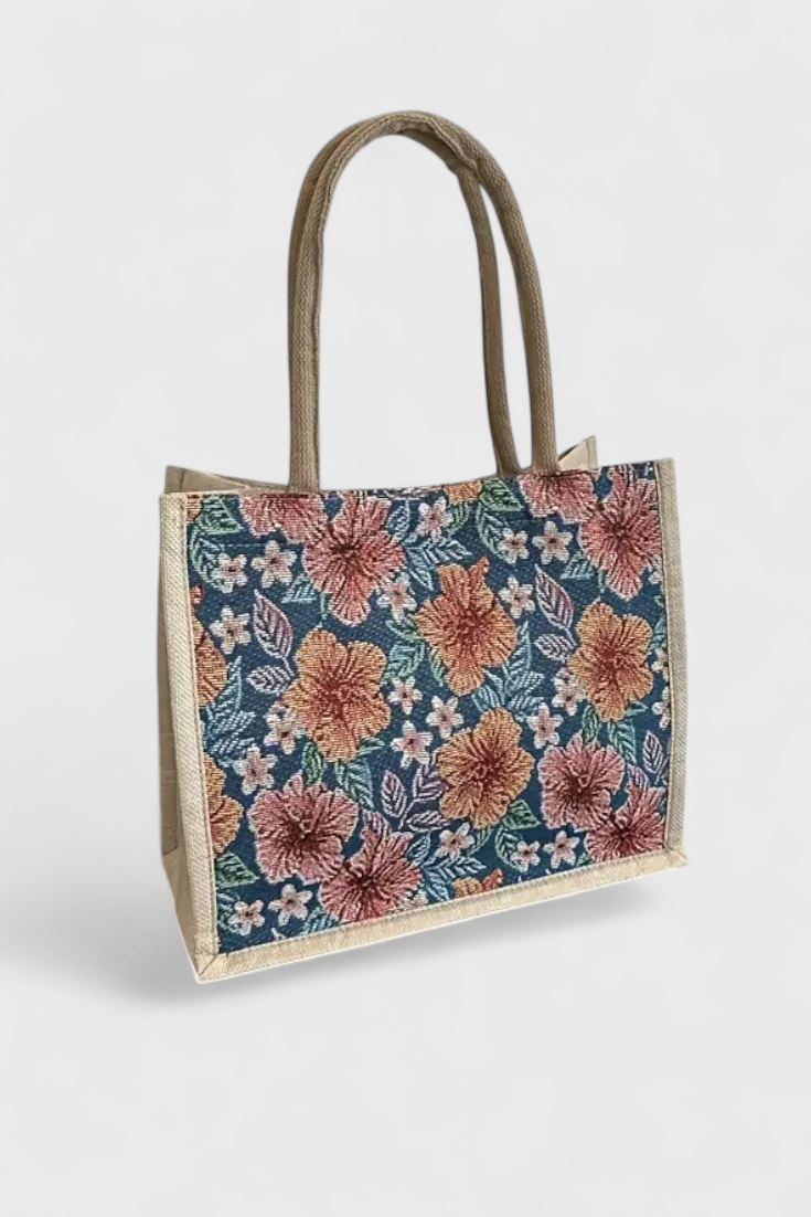 Belucia™ | Bolsa de Yute con Estampado Floral y Diseño Ecológico