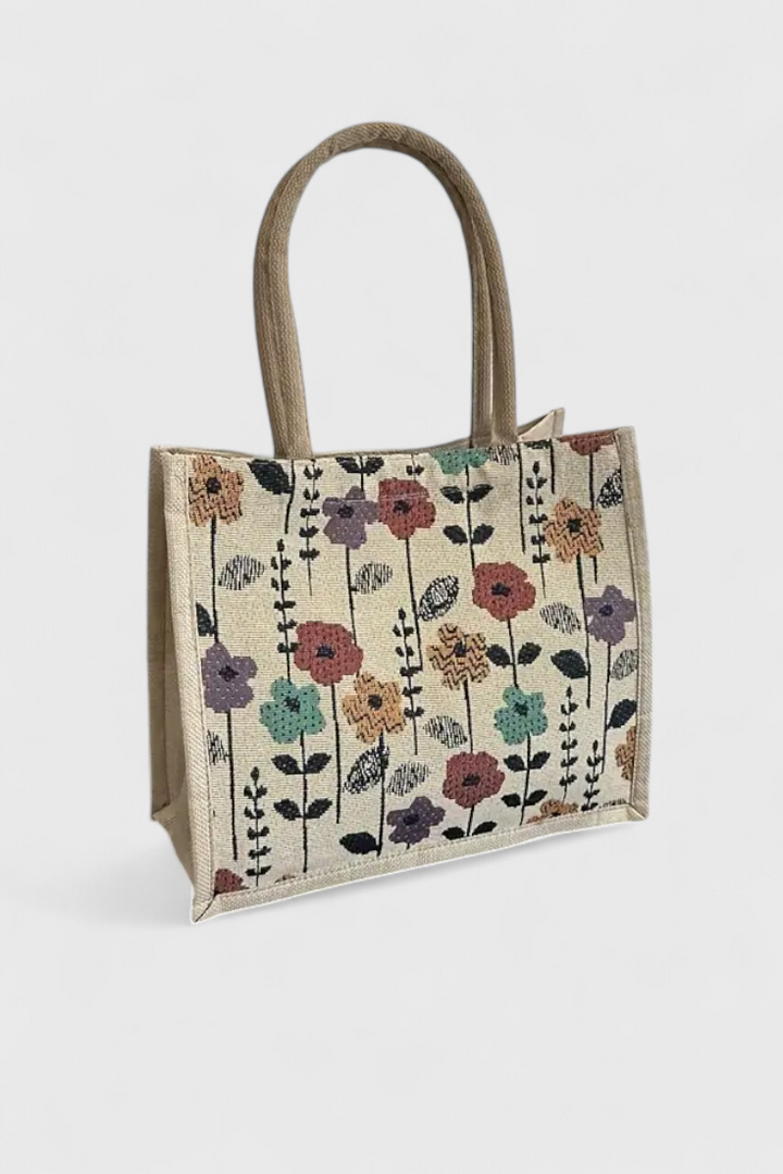 Belucia™ | Bolsa de Yute con Estampado Floral y Diseño Ecológico