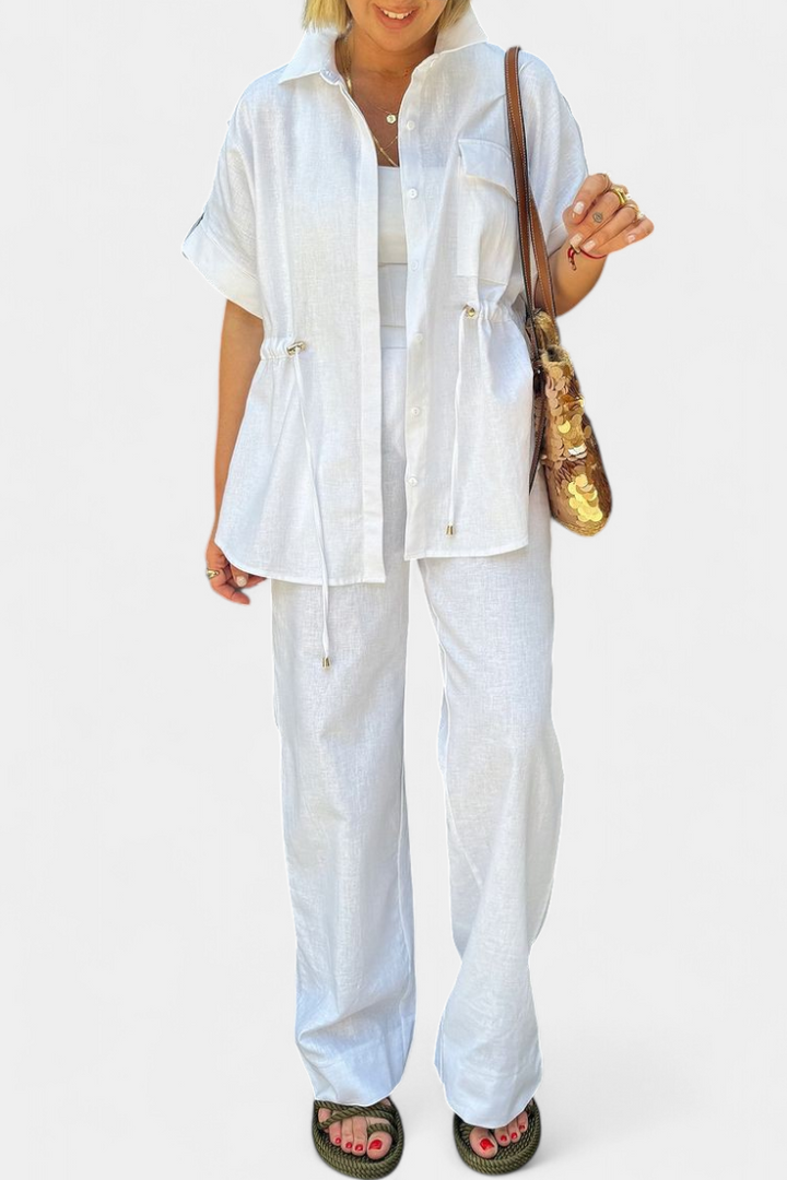 Belucia™ | Conjunto Relaxed de Camisa y Pantalones de Algodón y Lino