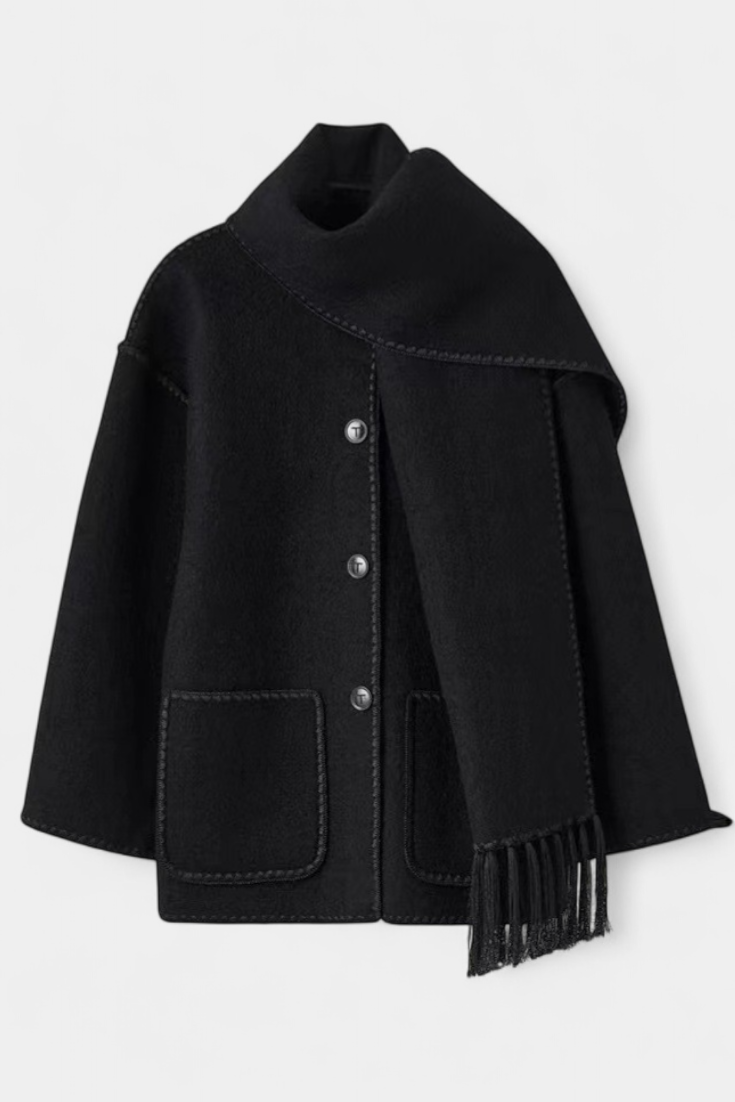 Belucia™ |  Abrigo de Corte Suelto con Bufanda