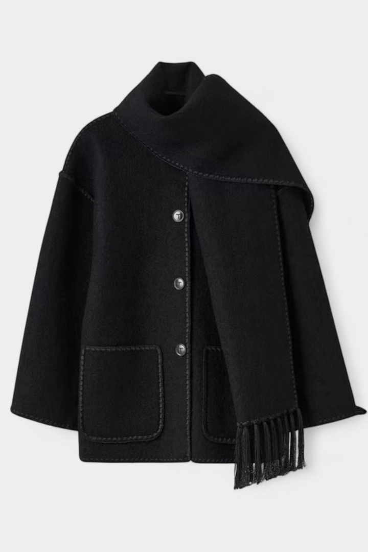 Belucia™ |  Abrigo de Corte Suelto con Bufanda