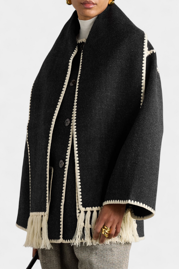 Belucia™ |  Abrigo de Corte Suelto con Bufanda