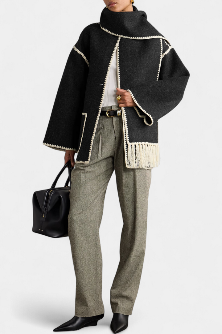 Belucia™ |  Abrigo de Corte Suelto con Bufanda