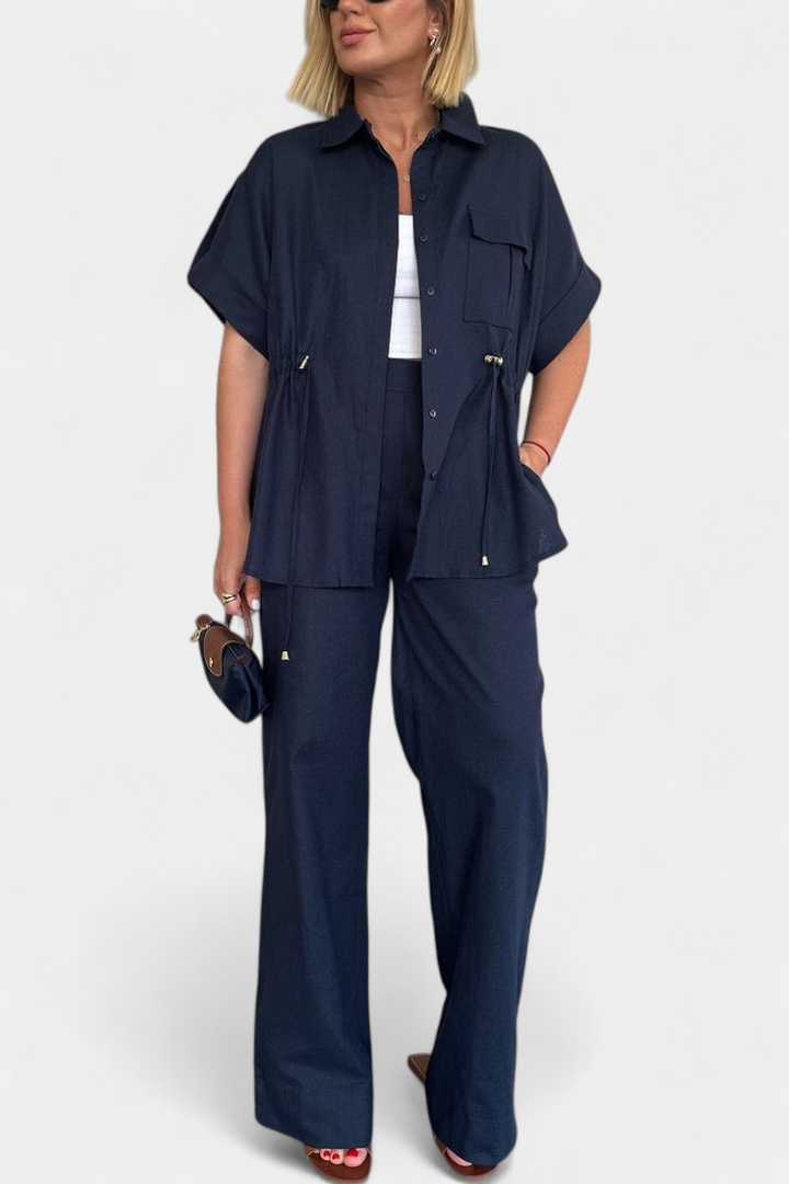 Belucia™ | Conjunto Relaxed de Camisa y Pantalones de Algodón y Lino