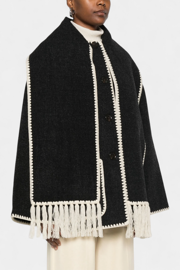 Belucia™ |  Abrigo de Corte Suelto con Bufanda