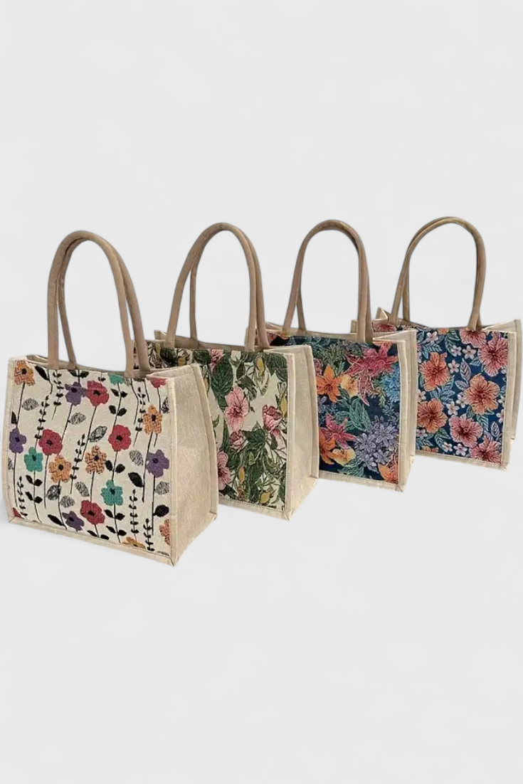 Belucia™ | Bolsa de Yute con Estampado Floral y Diseño Ecológico