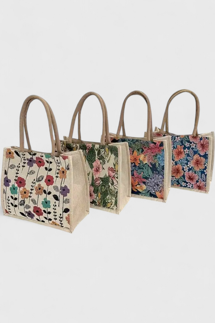 Belucia™ | Bolsa de Yute con Estampado Floral y Diseño Ecológico