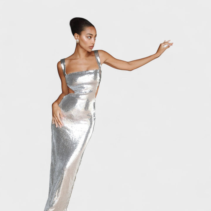 Belucia™ | Vestido de gala Plateado Brillante